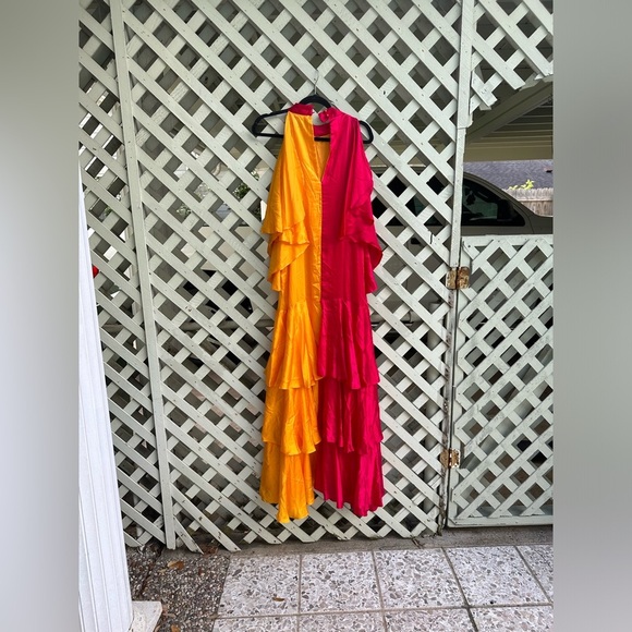 COPY - Anthropologie Pinnacle by Shruti Sancheti Mock-Neck Colorblock Ruffle … - Picture 9 of 11